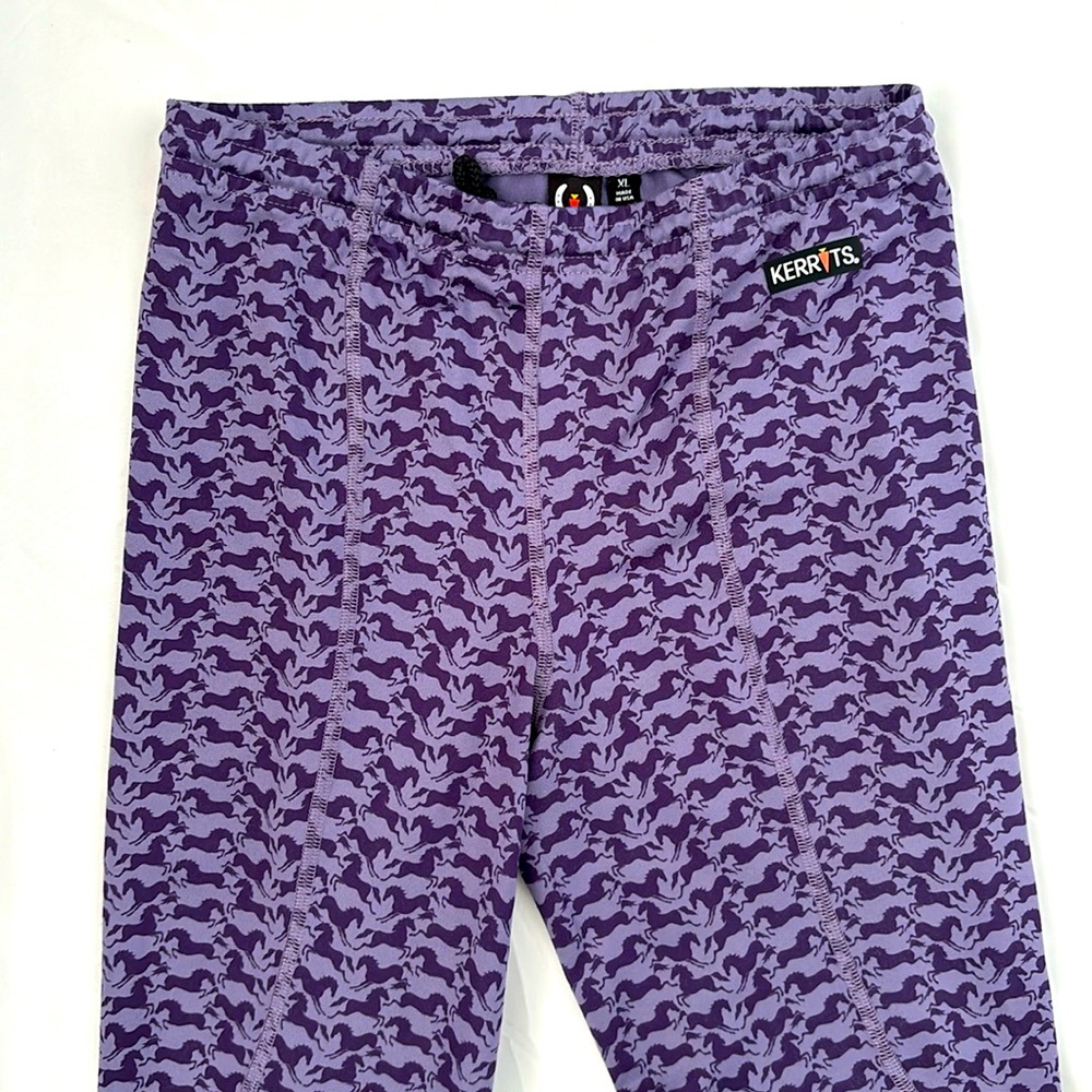 Kerrits Flow Rise Knee Patch Performance Tight in Violet Horses Girls XL